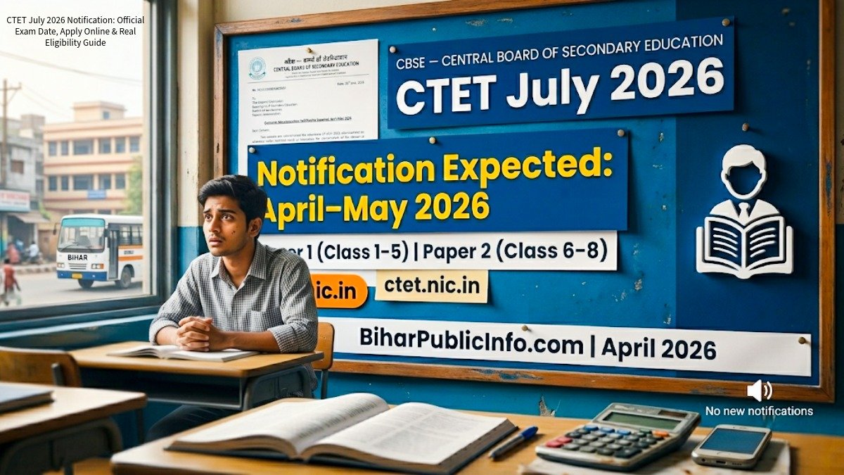 CTET July 2026 Notification — Exam Date Eligibility Complete Guide