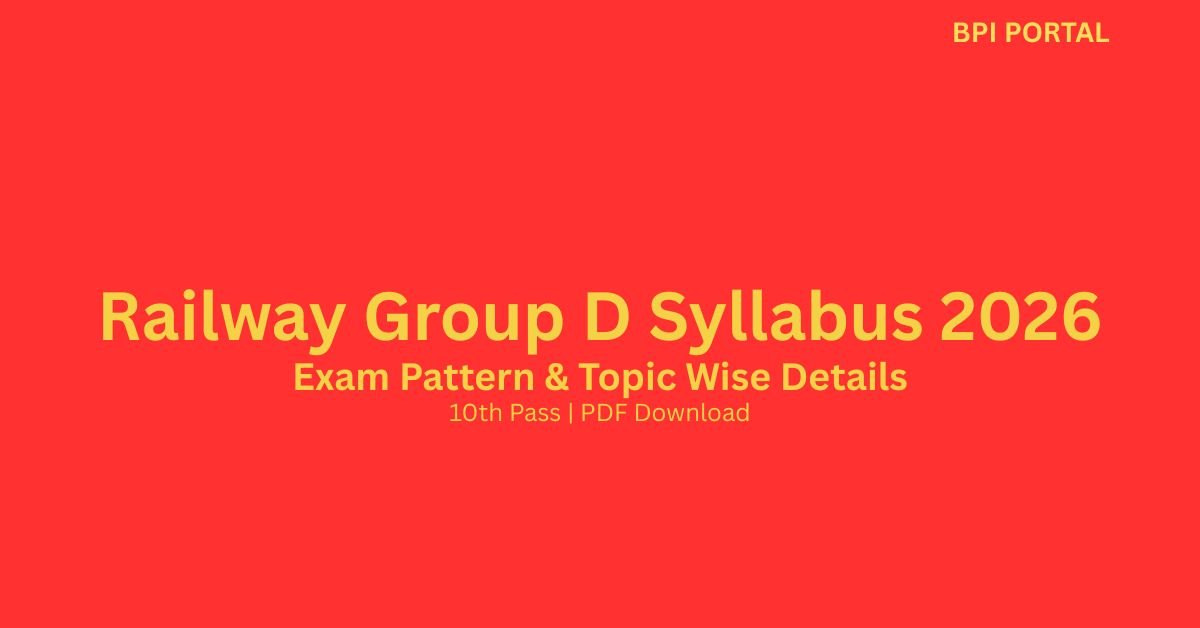 Railway Group D Syllabus 2026 Exam Pattern
