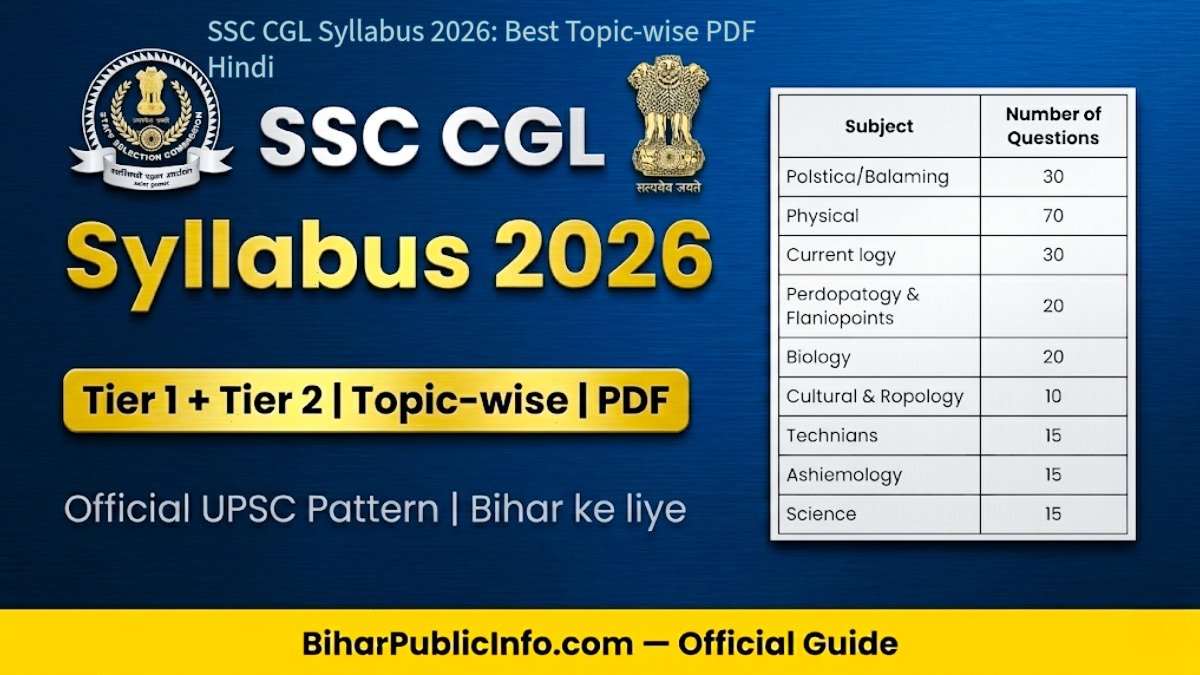 SSC CGL Syllabus 2026 topic-wise Tier 1 Tier 2