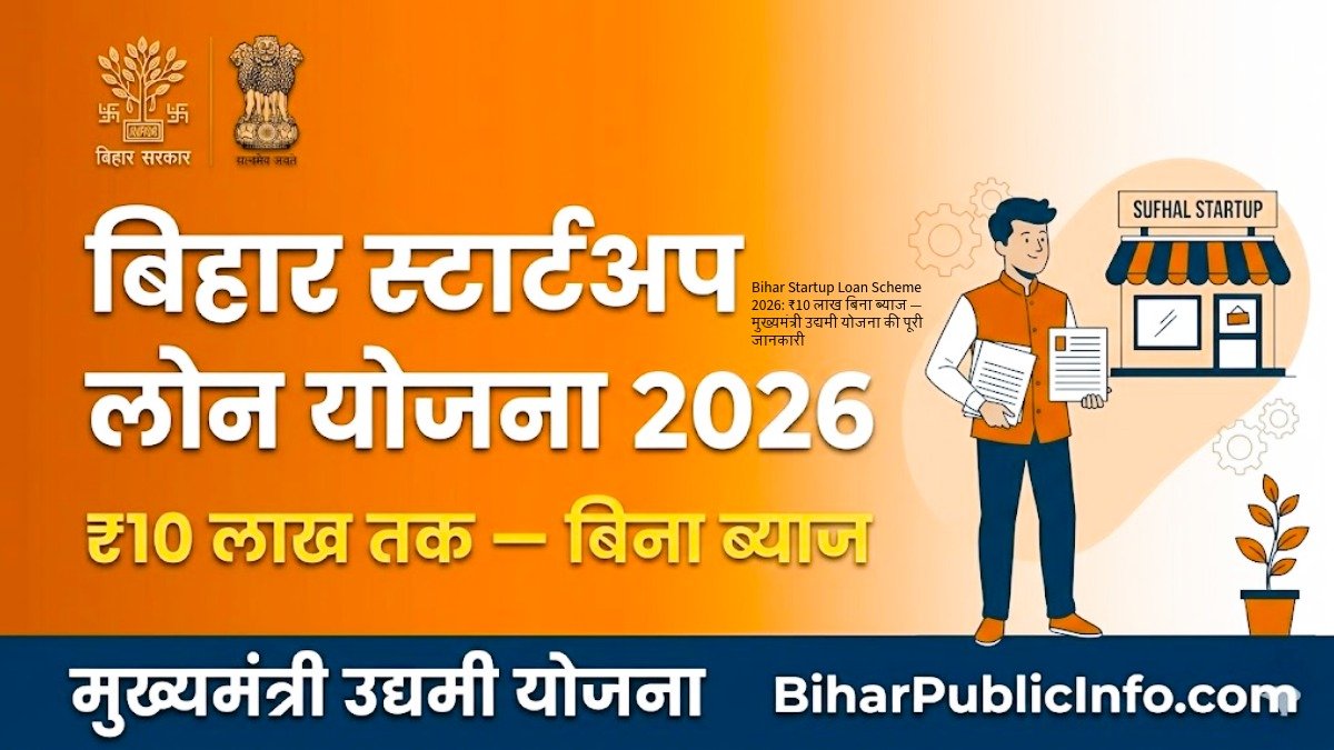 Bihar Startup Loan Scheme 2026 — Mukhyamantri Udyami Yojana ₹10 लाख ऋण