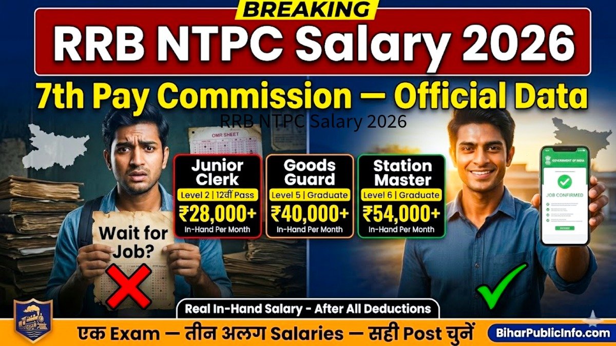 RRB NTPC Salary 2026 post-wise in-hand pay scale chart Level 2 to Level 6