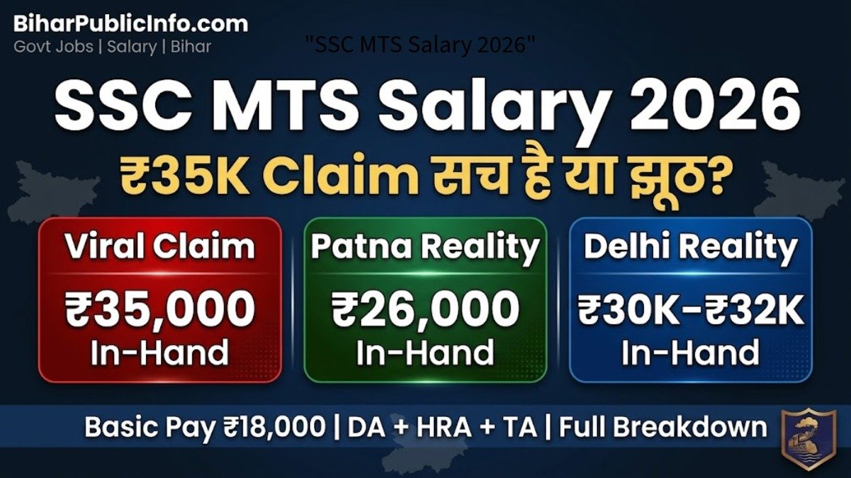 SSC MTS Salary 2026 in-hand breakdown Patna Delhi city comparison chart