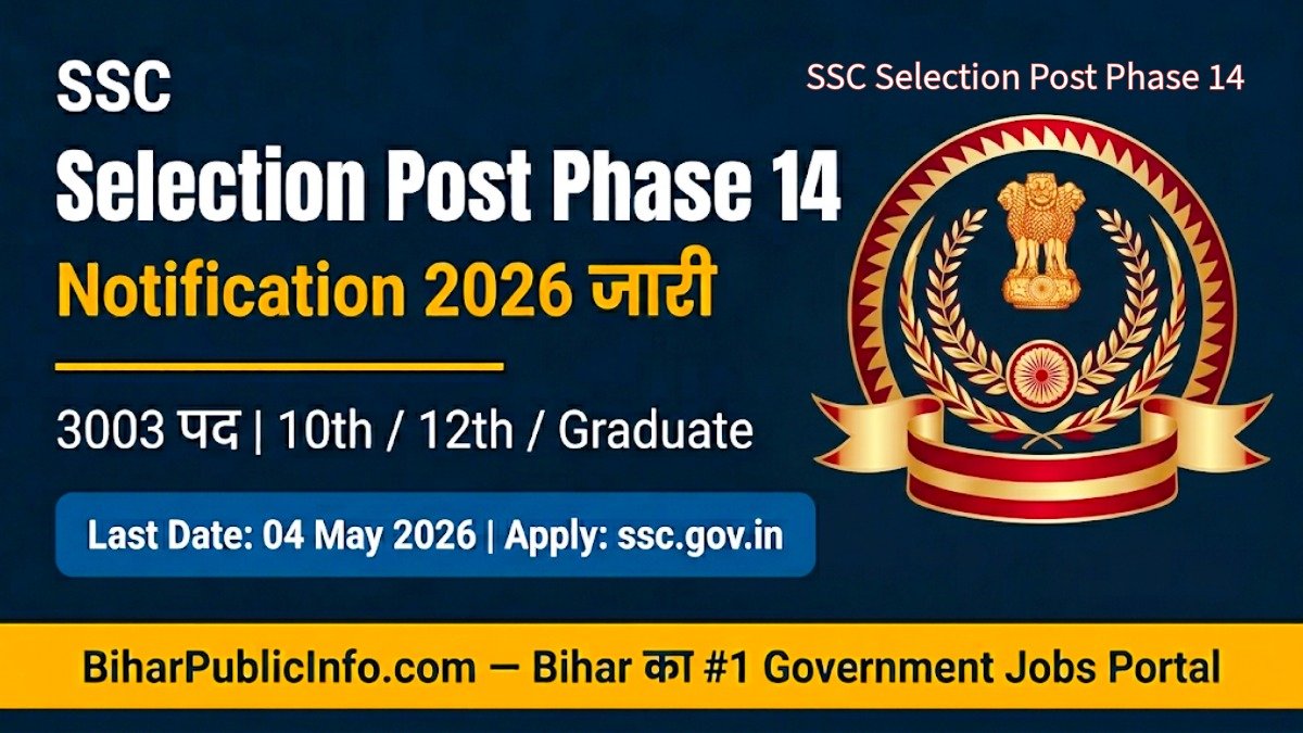 SSC Selection Post Phase 14 Notification 2026 – 3003 पद Apply करें