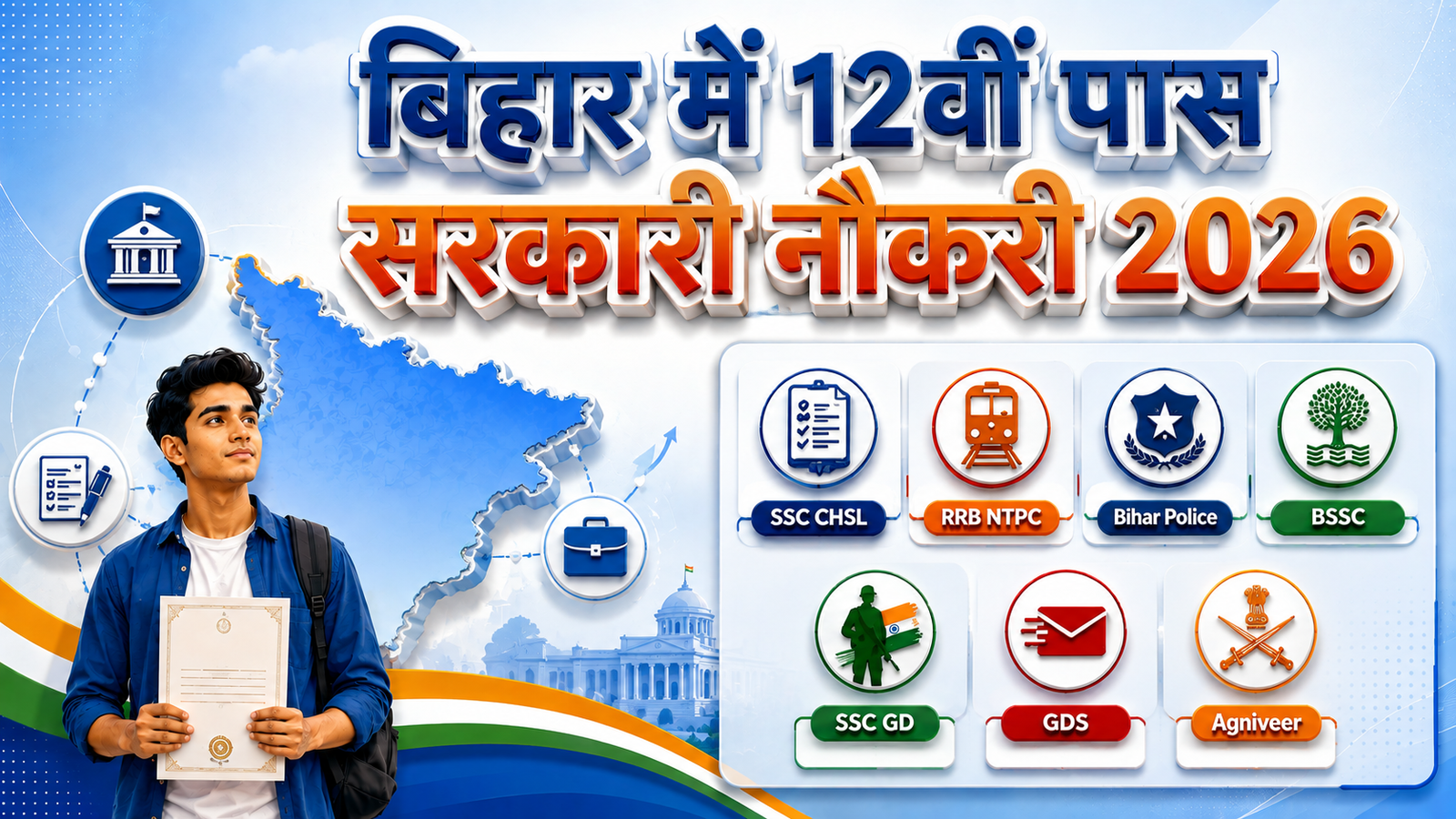 बिहार में 12वीं पास सरकारी नौकरी 2026