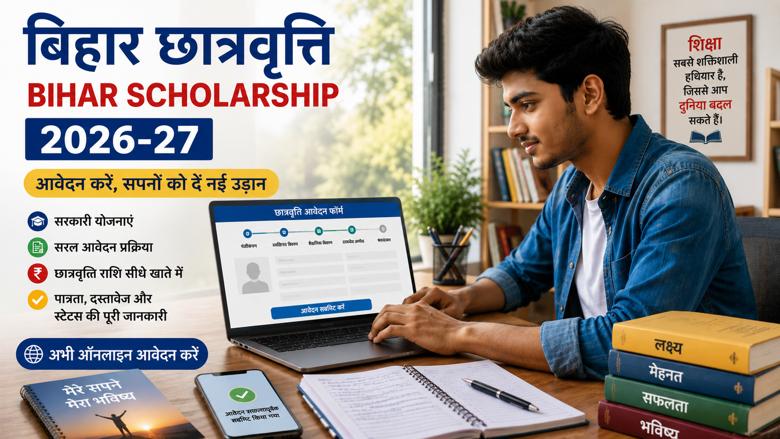 Bihar Scholarship Form 2026 apply online guide