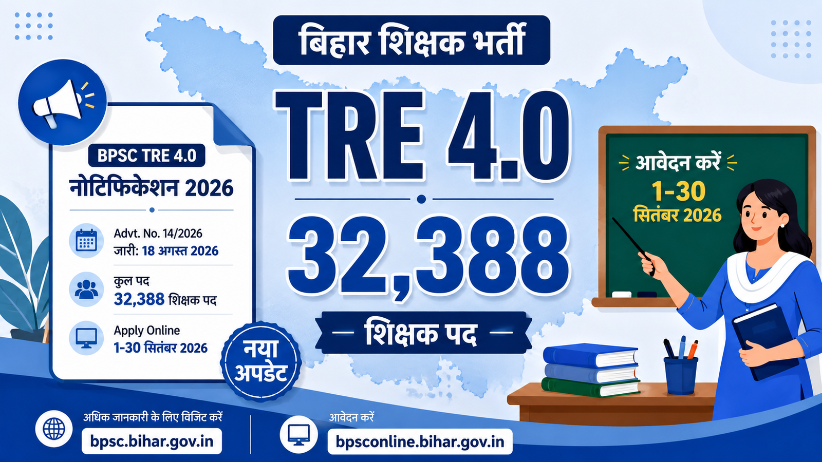 BPSC TRE 4.0 Notification 2026 - 32,388 Bihar Teacher पदों का अपडेट
