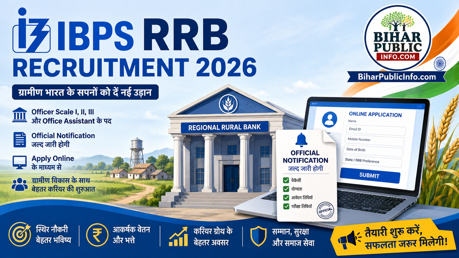 IBPS RRB Recruitment 2026 — Bihar Gramin Bank vacancy और apply online guide
