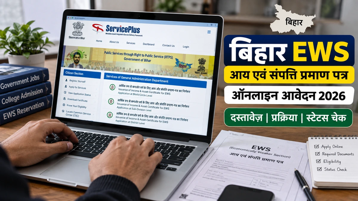 बिहार EWS आय एवं संपत्ति प्रमाण पत्र ऑनलाइन आवेदन 2026