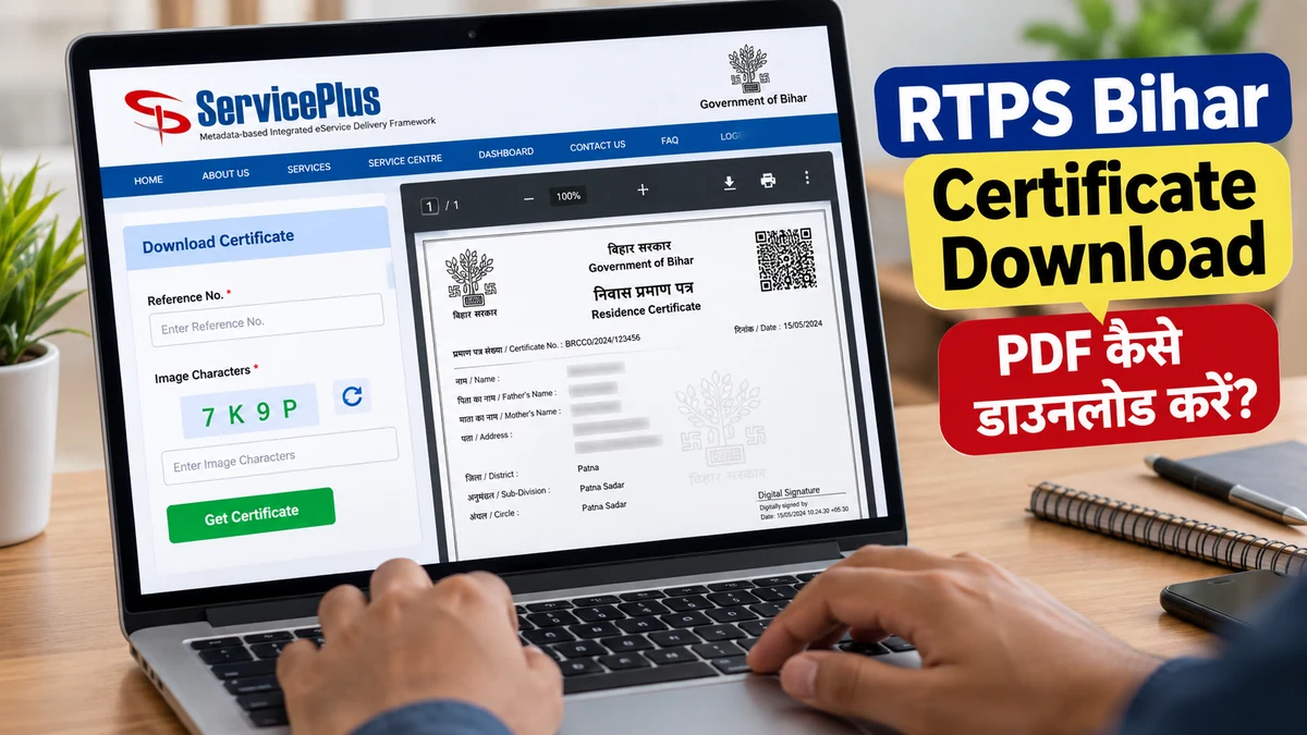 RTPS Bihar Certificate Download – ServicePlus से Certificate PDF डाउनलोड करें