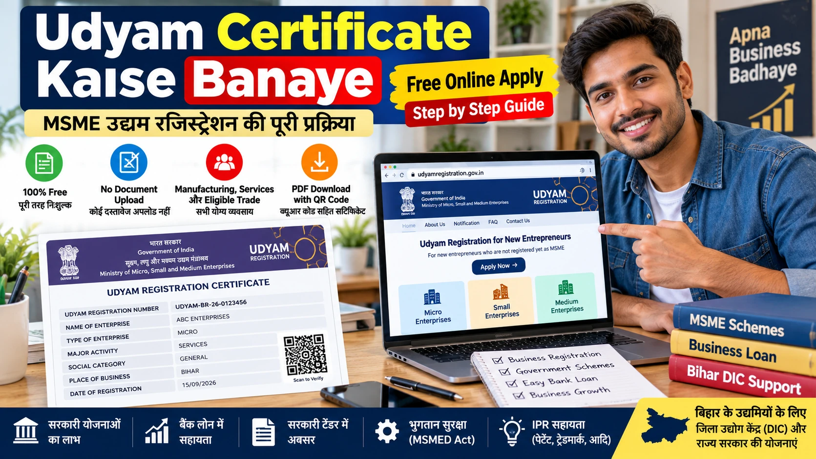 Udyam Certificate Kaise Banaye step by step online registration process