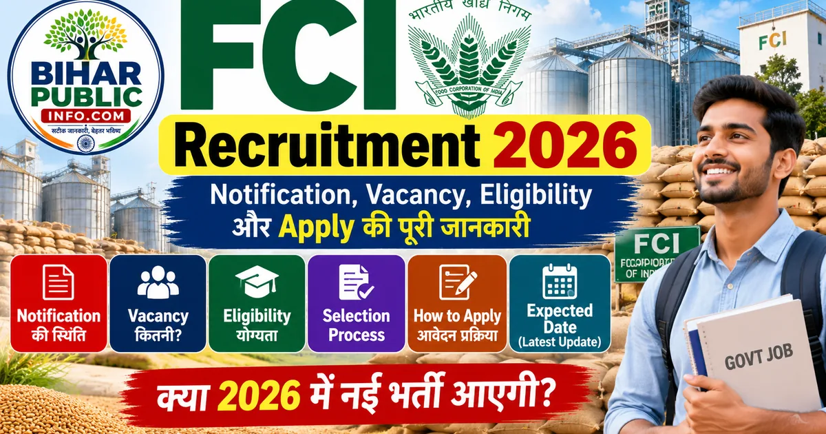 FCI Recruitment 2026: Notification, Vacancy, Eligibility और Apply Status – Bihar Public Info